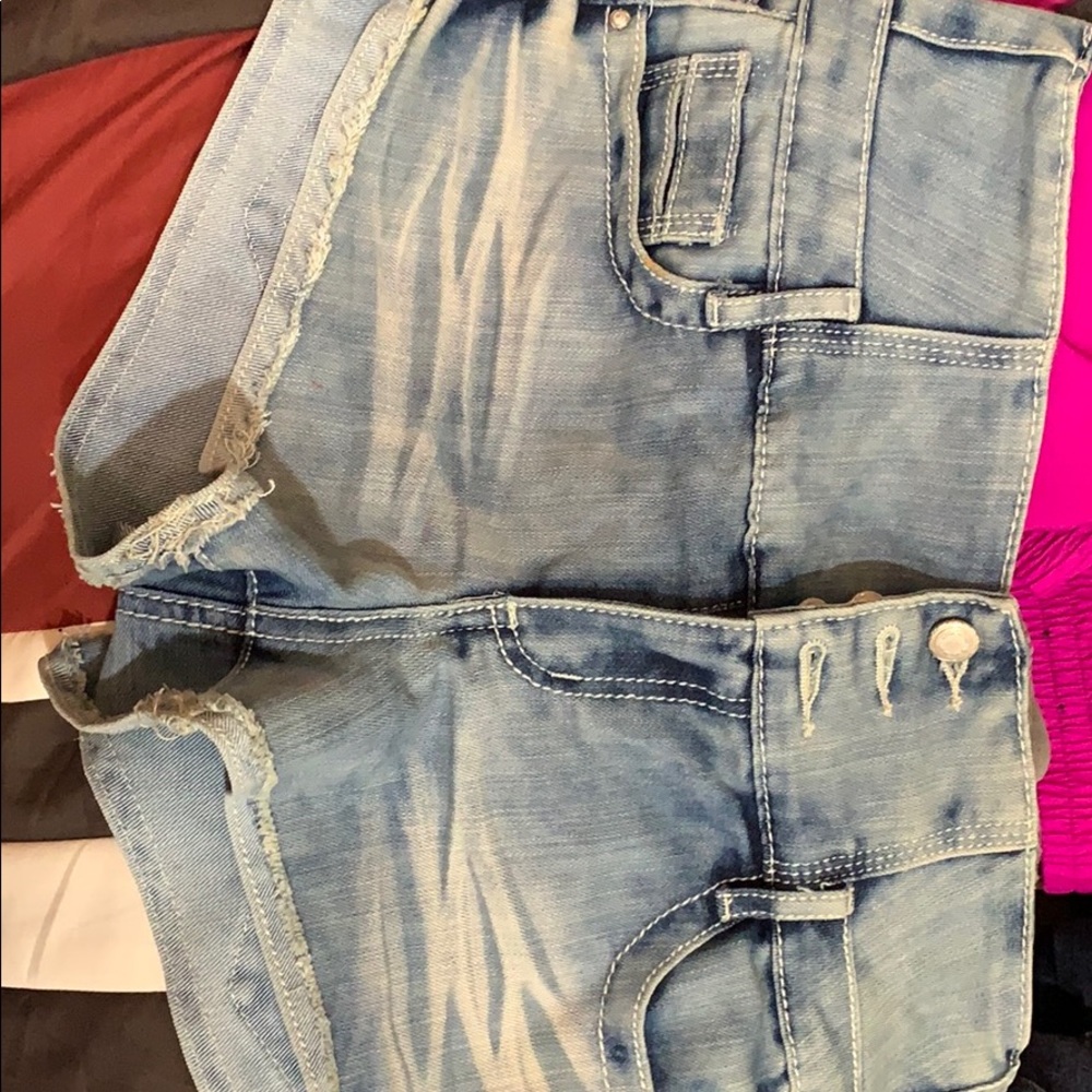 Light wash high waisted shorts